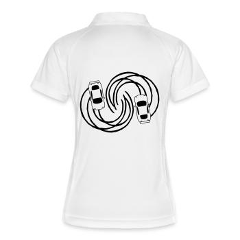 cercle courbe stunt 2 amis équipe pistes de frein - Polo respirant Femme - blanc/marine - Dos