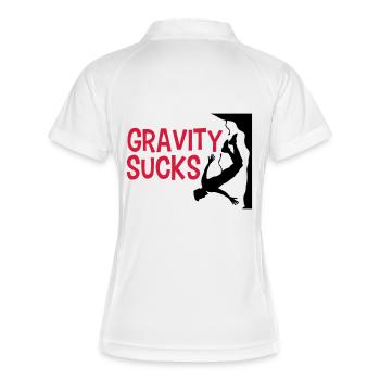 gravity sucks escalades impressionnant logo design lus - Polo respirant Femme - blanc/marine - Dos