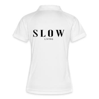 Slow living - Women's Polo breathable - white/navy - Back