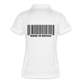 Made in Russia - Frauen Polo atmungsaktiv - Weiß/Navy - Hinten