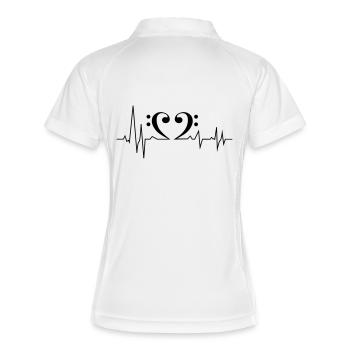 Fréquence cardiaque de basse - Polo respirant Femme - blanc/marine - Dos