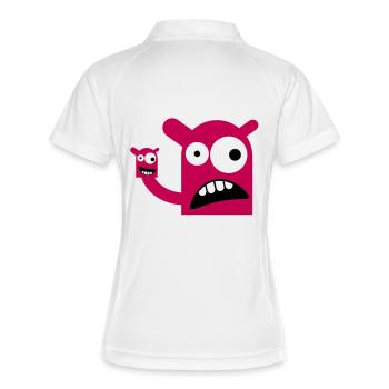Un monstre avec une poupée Monster - Polo respirant Femme - blanc/marine - Dos