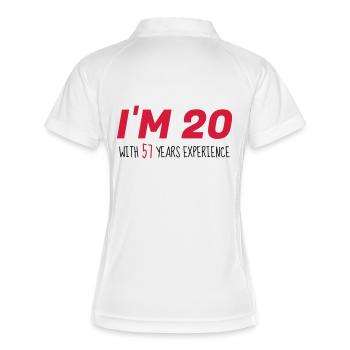 77 / anniversaire / Sport / Fête / soixante - Polo respirant Femme - blanc/marine - Dos