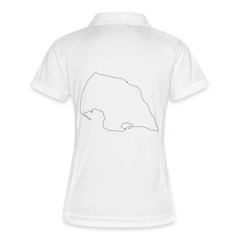 Fehmarn - Frauen Polo atmungsaktiv - Weiß/Navy - Hinten
