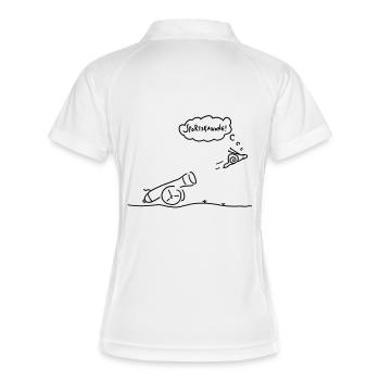 sportskanone - Frauen Polo atmungsaktiv - Weiß/Navy - Hinten