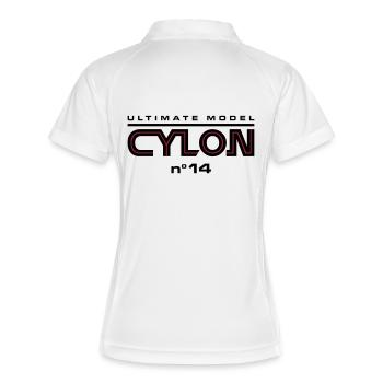 Ultimate model cylon n°14 - Frauen Polo atmungsaktiv - Weiß/Navy - Hinten