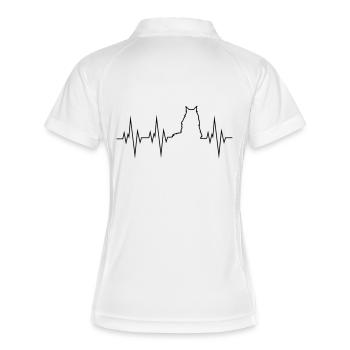 Maine Coon Heartbeat - Frauen Polo atmungsaktiv - Weiß/Navy - Hinten