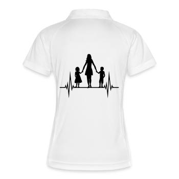 Fréquence Mama Enfants - Polo respirant Femme - blanc/marine - Dos
