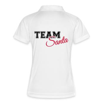 Team Santa - Frauen Polo atmungsaktiv - Weiß/Navy - Hinten