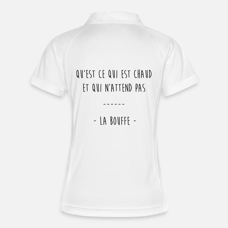 qu'est ce qui est chaud & qui n'attend pas la bouf - Polo respirant Femme - blanc/marine