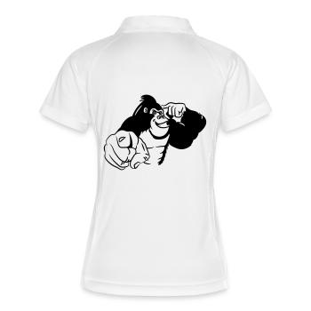 Gorilla vogel zeigen - Frauen Polo atmungsaktiv - Weiß/Navy - Hinten