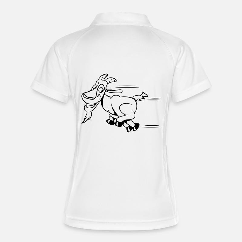 Running goat - Women's Polo breathable - white/navy
