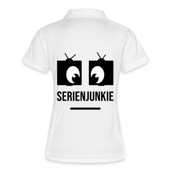 Junkie de la série aux yeux carrés - Polo respirant Femme - blanc/marine - Dos