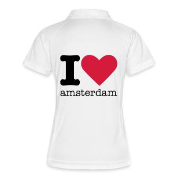 I Love Amsterdam - Polo respirant Femme - blanc/marine - Dos