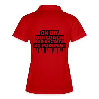 On dit oui COACH sinon c'est 20 pompes! - Polo respirant Femme - blanc/marine - Dos
