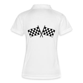 Deux drapeaux à damier vainqueur de la course - Polo respirant Femme - blanc/marine - Dos