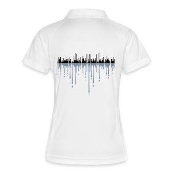 tonspur graffiti tropfen spiegelung ton play coole - Frauen Polo atmungsaktiv - Weiß/Navy - Hinten