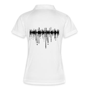 tonspur tropfen graffiti spiegelung ton play coole - Frauen Polo atmungsaktiv - Weiß/Navy - Hinten