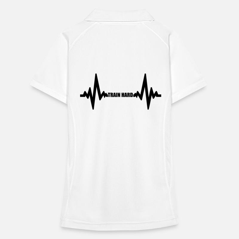 cool design pulse frequency heart beat train hard Women's Polo breathable