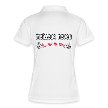 Soeur / Neveu / Nièce / Gendre / Frère / Papy / - Polo respirant Femme - blanc/marine - Dos