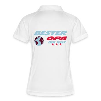 Bester OPA der Welt - Frauen Polo atmungsaktiv - Weiß/Navy - Hinten