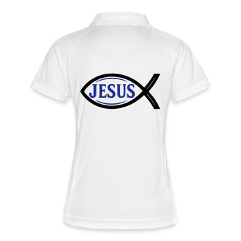 Poisson Jésus - Polo respirant Femme - blanc/marine - Dos