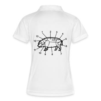 the_schwein - Frauen Polo atmungsaktiv - Weiß/Navy - Hinten