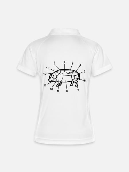 the_schwein - Women's Polo breathable - white/navy