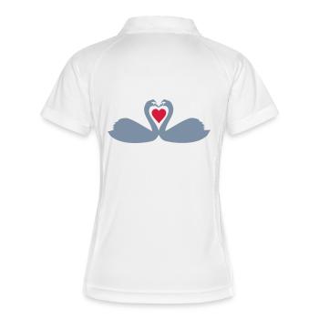 Hochzeit - Frauen Polo atmungsaktiv - Weiß/Navy - Hinten