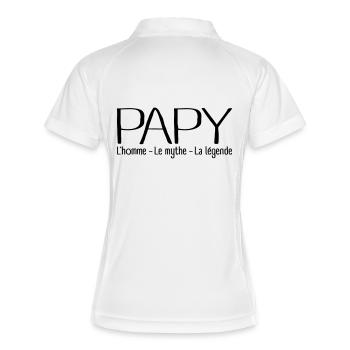Papy Légende - Polo respirant Femme - blanc/marine - Dos