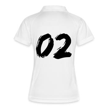 Brushed 02 - Frauen Polo atmungsaktiv - Weiß/Navy - Hinten