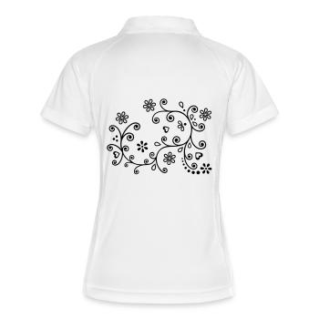 Blumenranke Blumen Blüte Blume Formen - Frauen Polo atmungsaktiv - Weiß/Navy - Hinten