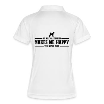 Airedale me rend heureux - Polo respirant Femme - blanc/marine - Dos