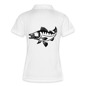 Last throw zander fishing - Women's Polo breathable - white/navy - Back