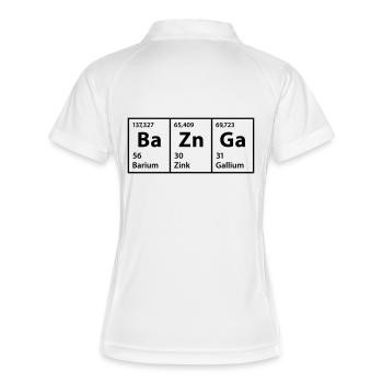 Periodensystem BaZnGa Nerd Geek Big Bang Urknall - Frauen Polo atmungsaktiv - Weiß/Navy - Hinten