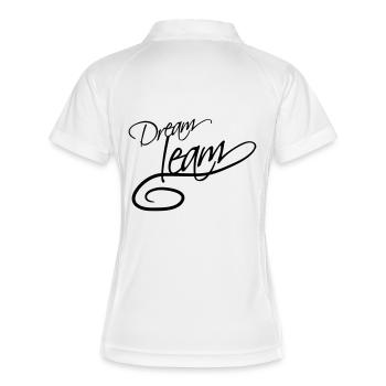 Lettrage texte amis amoureux couple couples équipe - Polo respirant Femme - blanc/marine - Dos