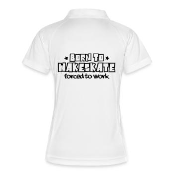 Born to wakeskate forced to work 2018 - Women's Polo breathable - white/navy - Back