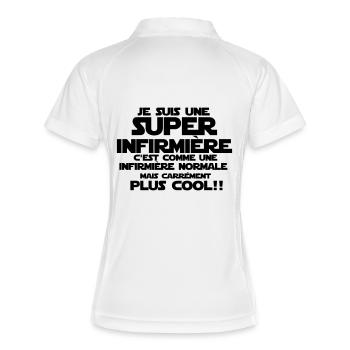 une infirmière carrément plus cool - Polo respirant Femme - blanc/marine - Dos