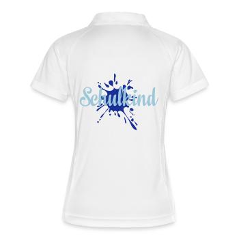 Schulkind – Schulanfang (dh) - Frauen Polo atmungsaktiv - Weiß/Navy - Hinten