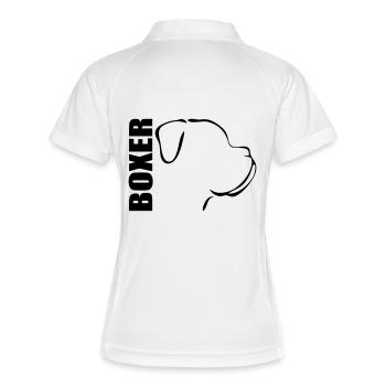 BOXER PROFIL - Frauen Polo atmungsaktiv - Weiß/Navy - Hinten