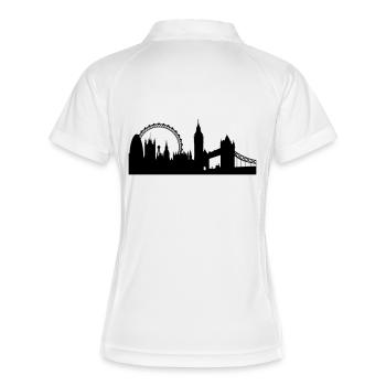 Londres silhouette 2 - Polo respirant Femme - blanc/marine - Dos
