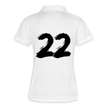 Brushed 22 - Frauen Polo atmungsaktiv - Weiß/Navy - Hinten