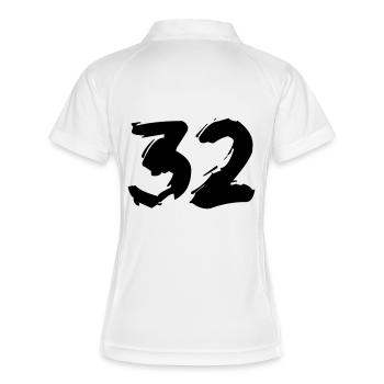 Brushed 32 - Frauen Polo atmungsaktiv - Weiß/Navy - Hinten