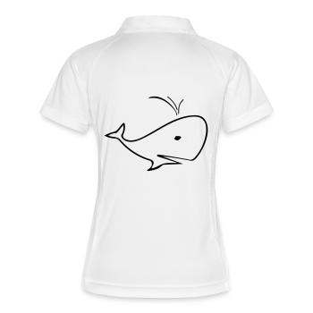 Wal - Frauen Polo atmungsaktiv - Weiß/Navy - Hinten