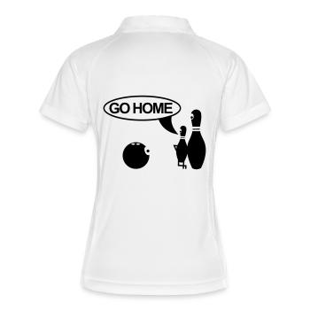 Bowling,Kegel,Kugel,Bowlingkugel,Strike,Kegeln,9 - Frauen Polo atmungsaktiv - Weiß/Navy - Hinten