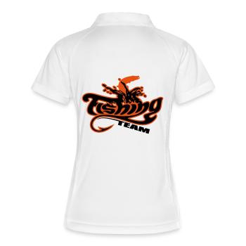 fishing_team_2c - Frauen Polo atmungsaktiv - Weiß/Navy - Hinten