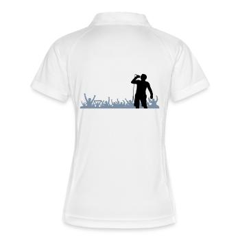 Sänger Band Fans - Frauen Polo atmungsaktiv - Weiß/Navy - Hinten