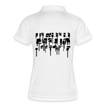 Graffiti abstrait - Polo respirant Femme - blanc/marine - Dos