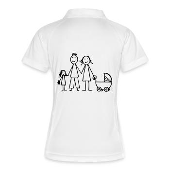 Familie - Frauen Polo atmungsaktiv - Weiß/Navy - Hinten