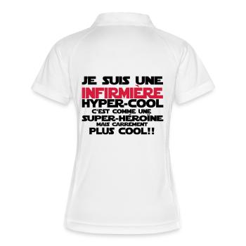une infirmière hyper-cool - Polo respirant Femme - blanc/marine - Dos